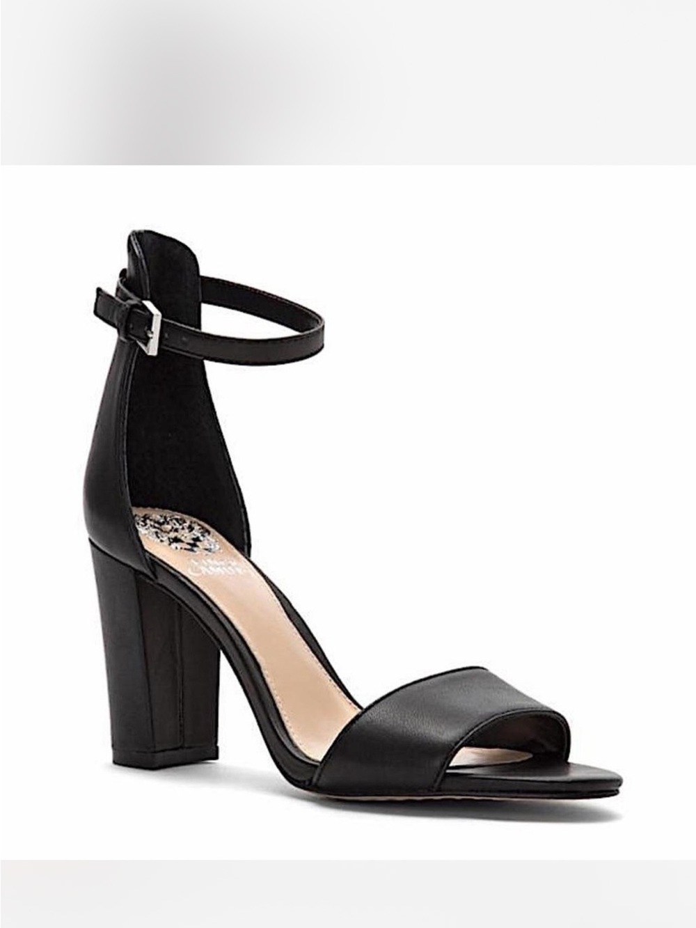 Vince Camuto Black Open-Toe Block Heel Sandals
